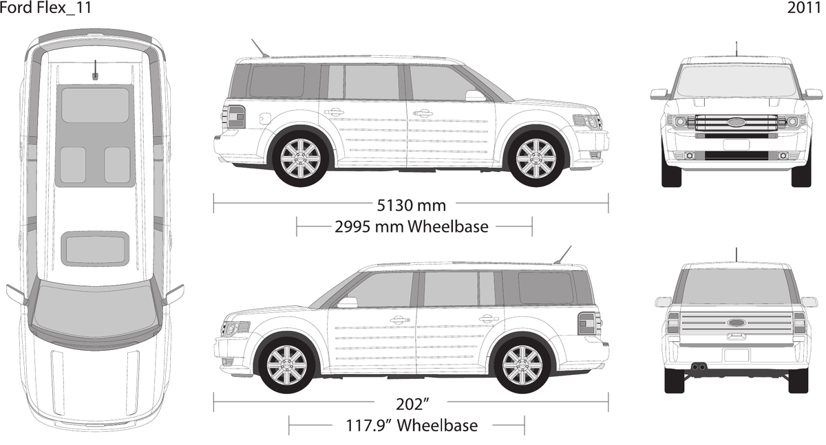 2011 Ford Flex vector wrap template, Design-Ready PDF - GravBase