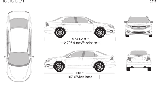 2011 Ford Fusion Vector Wrap Template - GravBase