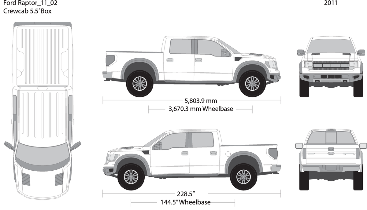2011 Ford Raptor V02 Vehicle Wrap Template