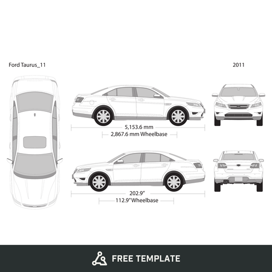 2011 Ford Taurus free vector vehicle wrap template - GravBase