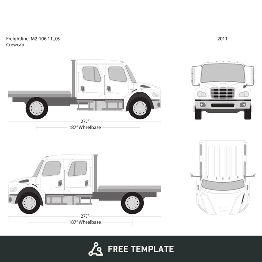 2011 Freightliner M2-106 free vector vehicle wrap template - GravBase