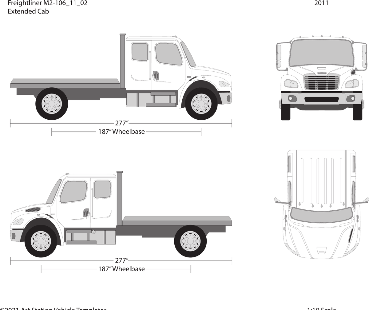 2011 Frieghtliner M2-106 Vector Wrap Template - GravBase
