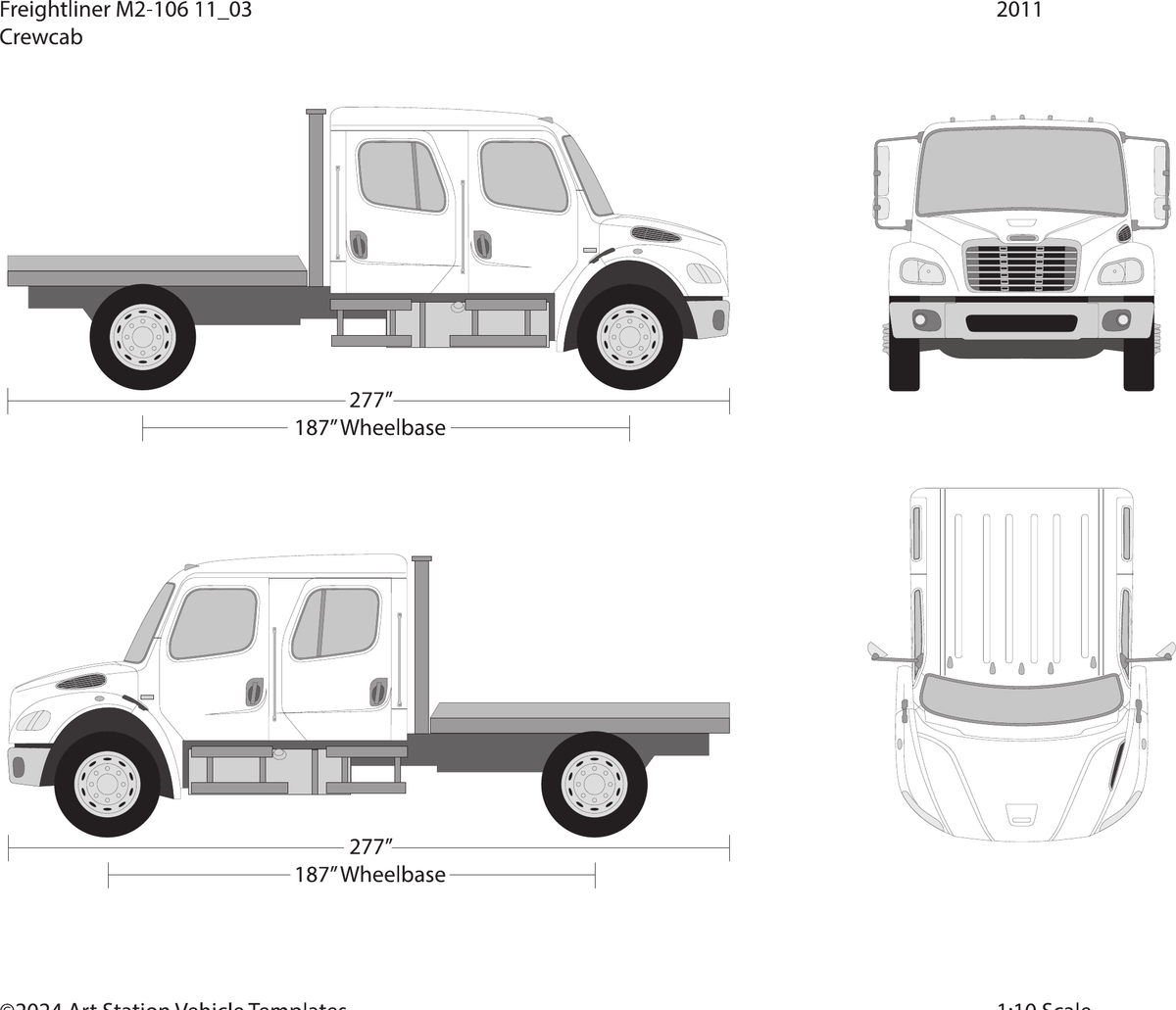 2011 Freightliner M2-106 vector wrap template V03, Design-Ready PDF - GravBase