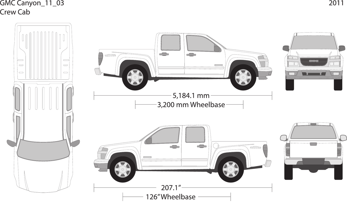 2011 GMC Canyon vector wrap template V03, Design-Ready PDF - GravBase