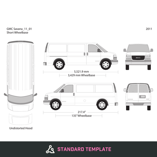 2011 GMC Savana vector wrap template V01, Design-Ready PDF - GravBase