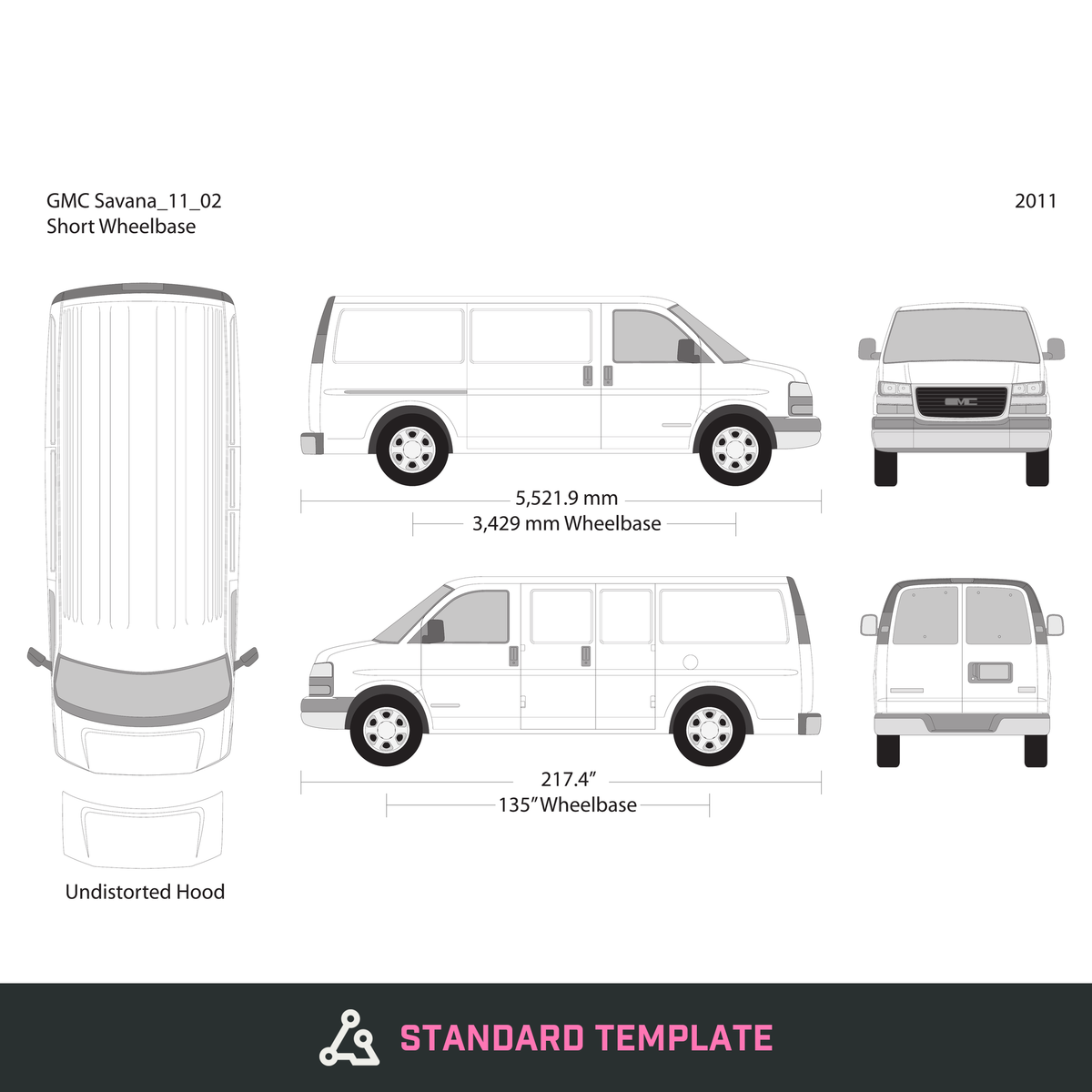 2011 GMC Savana vector wrap template V02, Design-Ready PDF - GravBase
