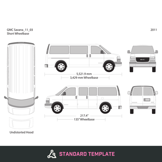 2011 GMC Savana vector wrap template V03, Design-Ready PDF - GravBase