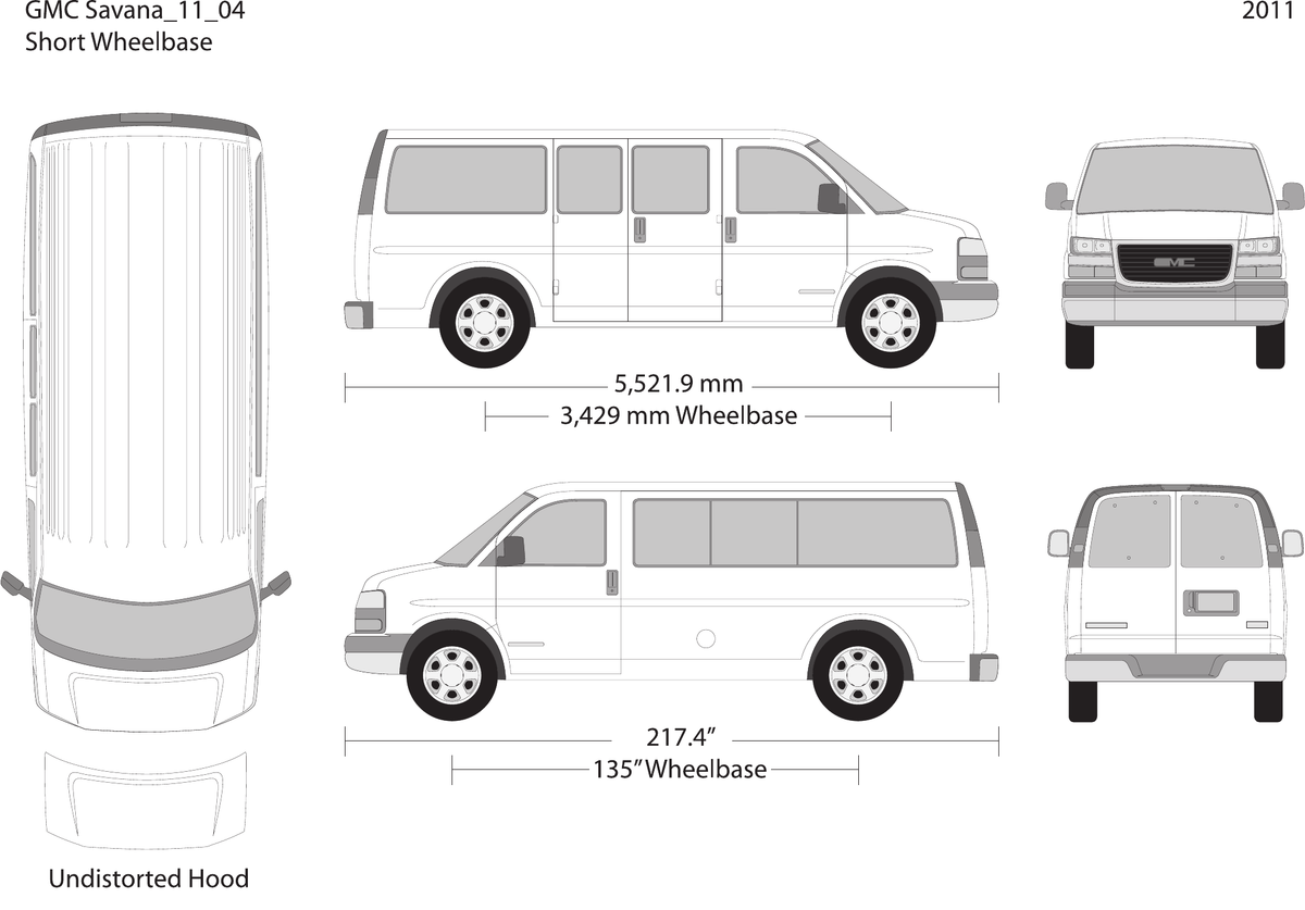 2011 GMC Savana vector wrap template V04, Design-Ready PDF - GravBase