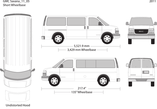 2011 GMC Savana vector wrap template V05, Design-Ready PDF - GravBase