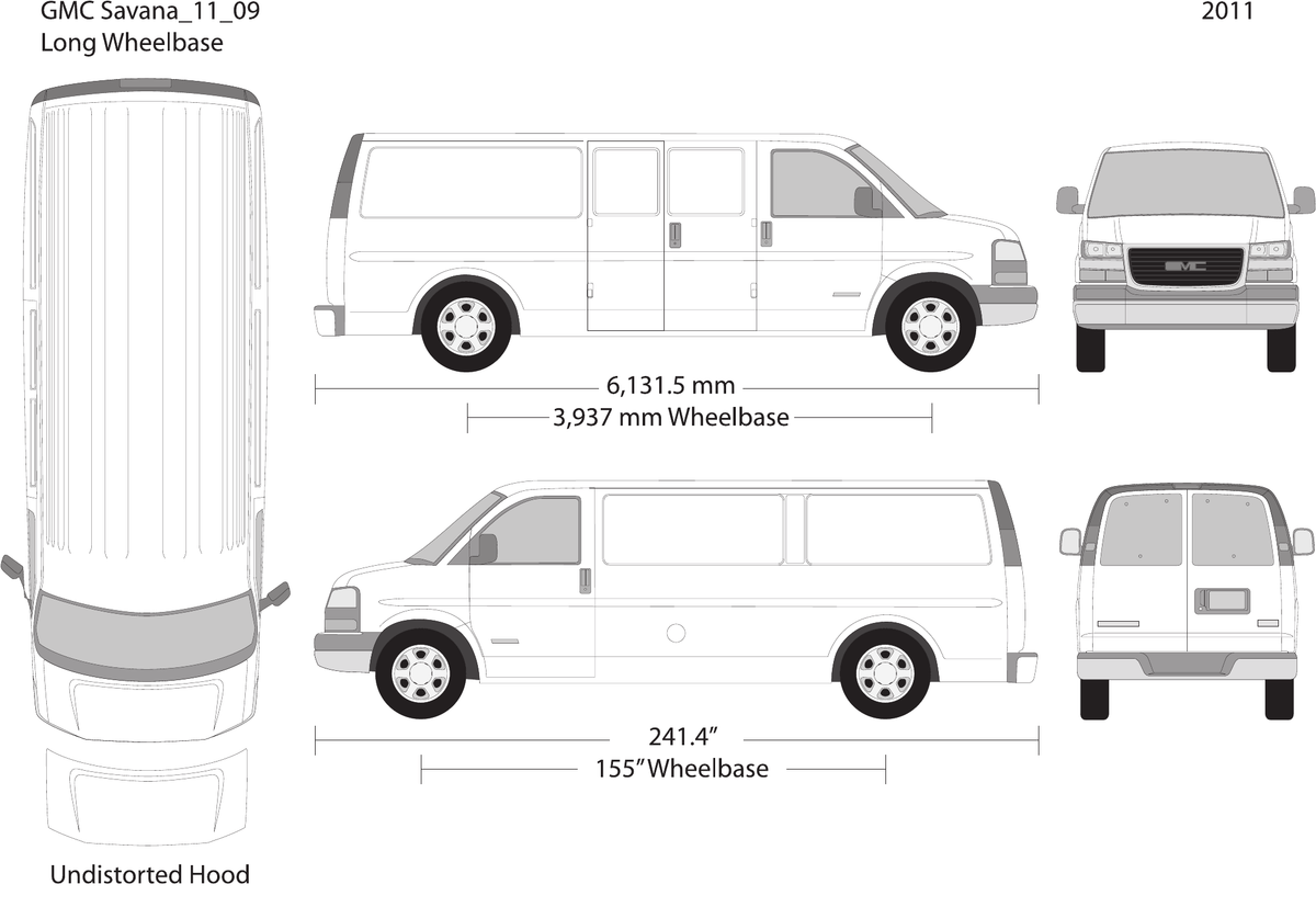 2011 GMC Savana vector wrap template V09, Design-Ready PDF - GravBase