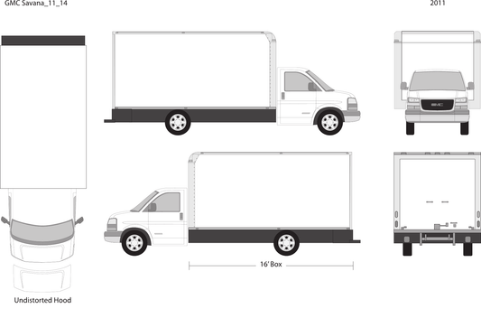 2011 GMC Savana vector wrap template V14, Design-Ready PDF - GravBase