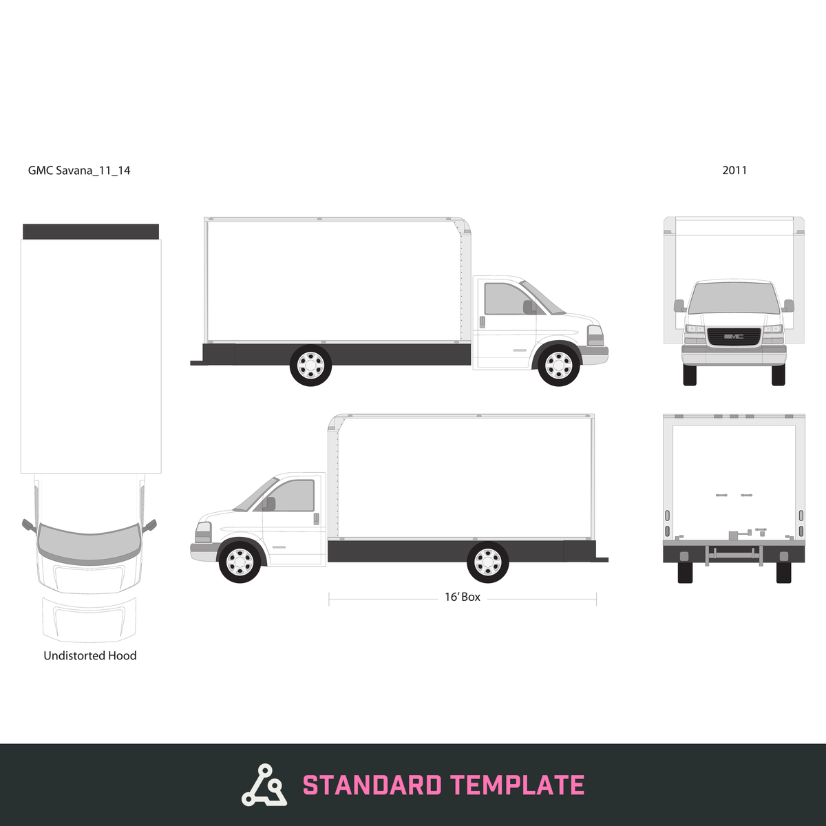 2011 GMC Savana vector wrap template V14, Design-Ready PDF - GravBase