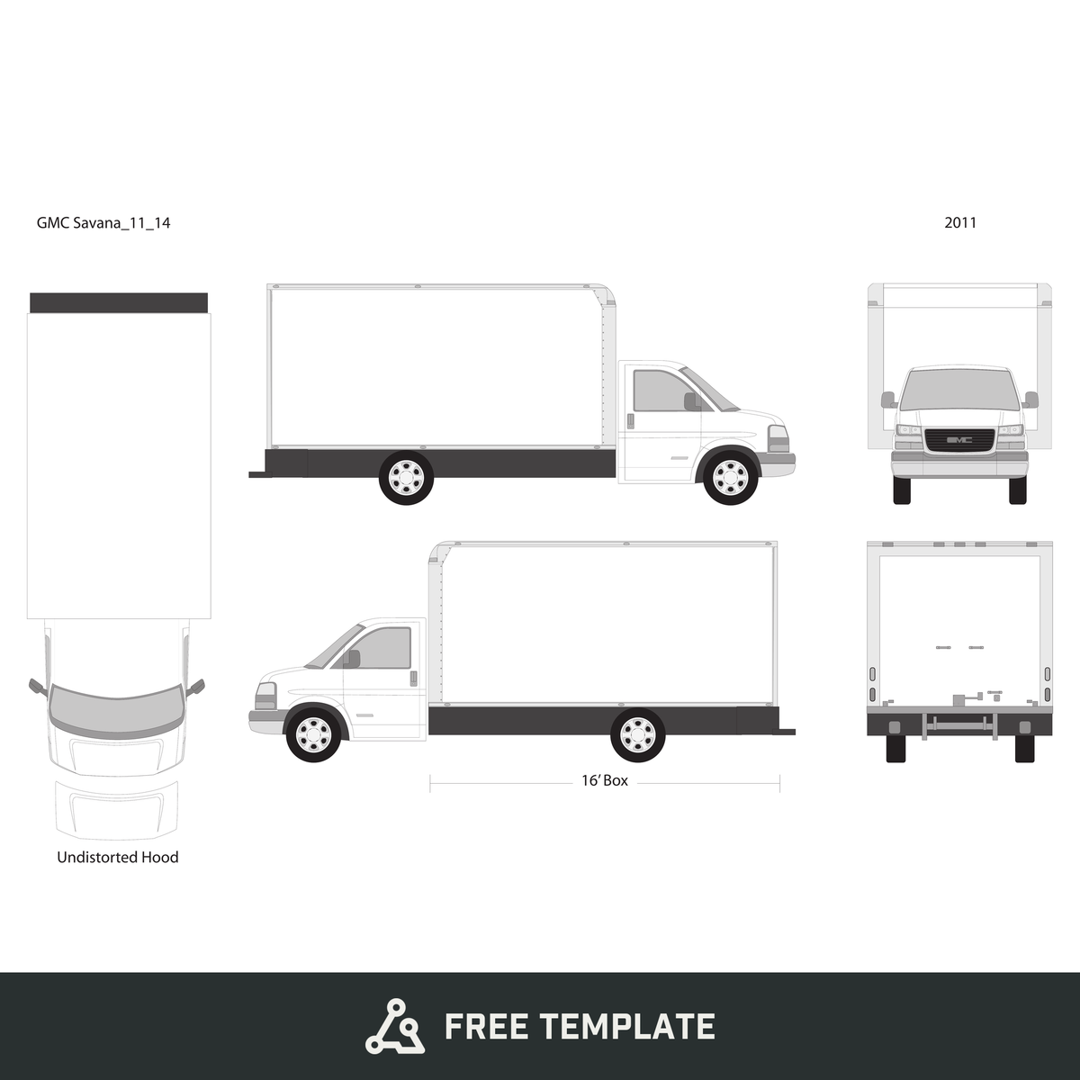 2011 GMC Savana free vector vehicle wrap template - GravBase