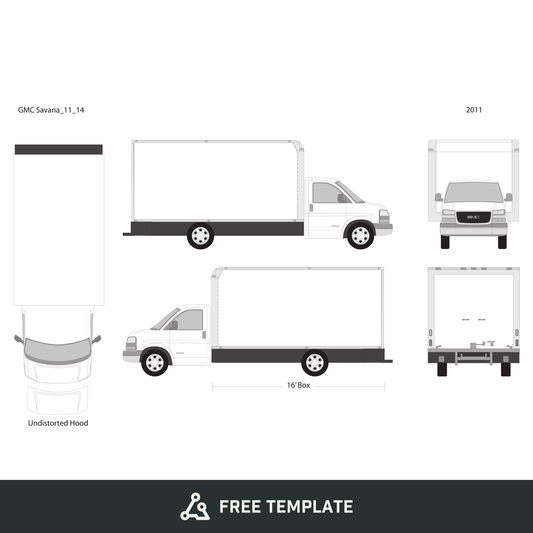 2011 GMC Savana free vector vehicle wrap template - GravBase