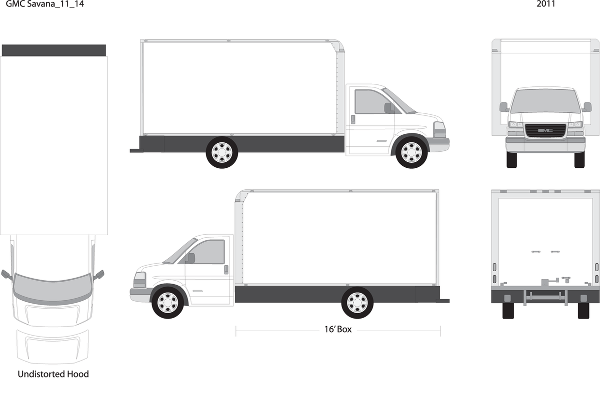 2011 Gmc Savana V14 Vehicle Wrap Template