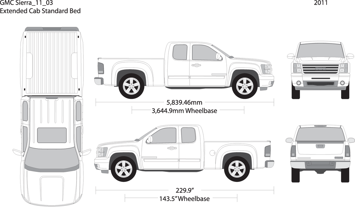 2011 Gmc Sierra 1500 V03 Vehicle Wrap Template