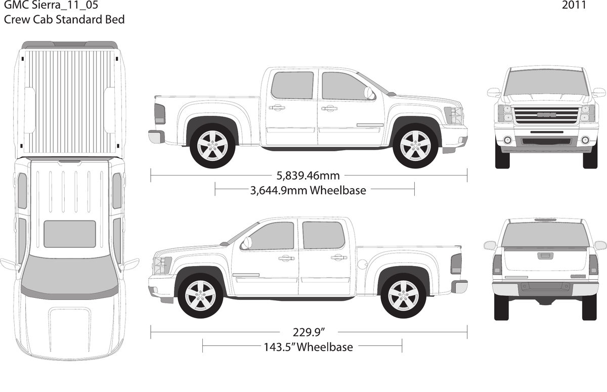 2011 GMC Sierra 1500 vector wrap template V05, Design-Ready PDF - GravBase