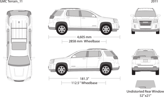 2011 GMC Terrain vector wrap template, Design-Ready PDF - GravBase