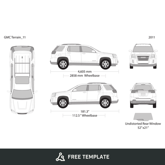 2011 GMC Terrain free vector vehicle wrap template - GravBase