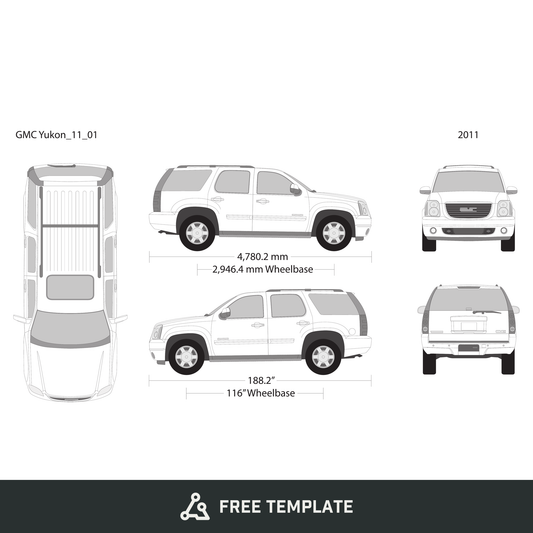 2011 GMC Yukon free vector vehicle wrap template - GravBase