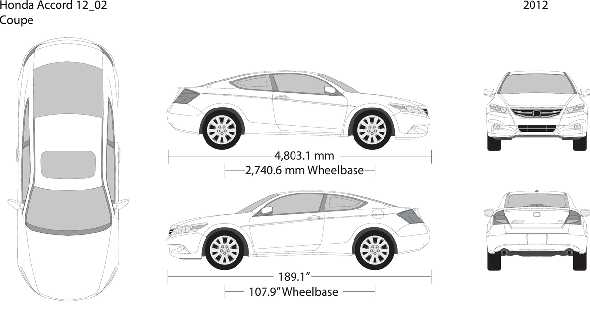 2011 Honda Accord Coupe vector wrap template, Design-Ready PDF - GravBase