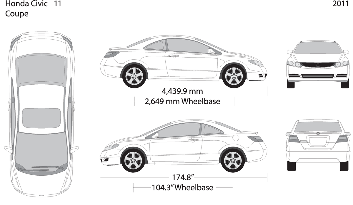 2011 Honda Civic Coupe V11 Vehicle Wrap Template
