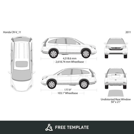 2011 Honda CR-V free vector vehicle wrap template - GravBase