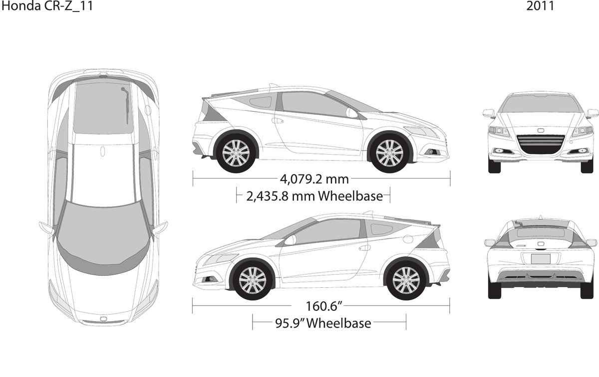 2011 Honda CR-Z vector wrap template, Design-Ready PDF - GravBase