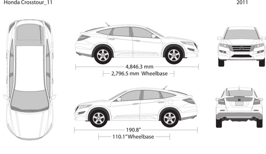 2011 Honda Crosstour Vector Wrap Template - GravBase