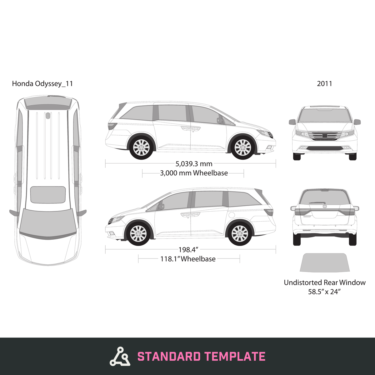 2011 Honda Odyssey vector wrap template, Design-Ready PDF - GravBase