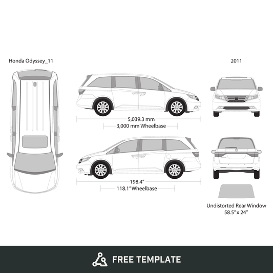 2011 Honda Odyssey free vector vehicle wrap template - GravBase