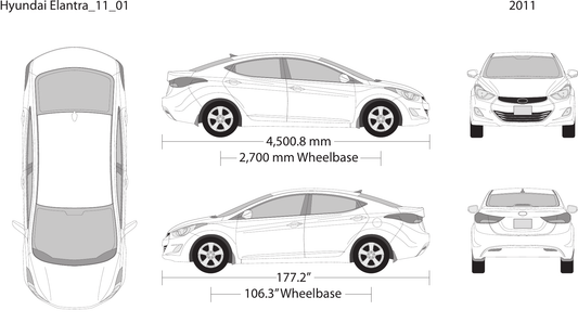 2011 Hyundai Elantra vector wrap template, Design-Ready PDF - GravBase