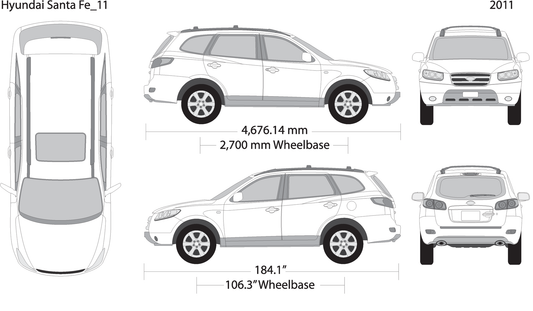 2011 Hyundai Santa Fe V11 Vehicle Wrap Template