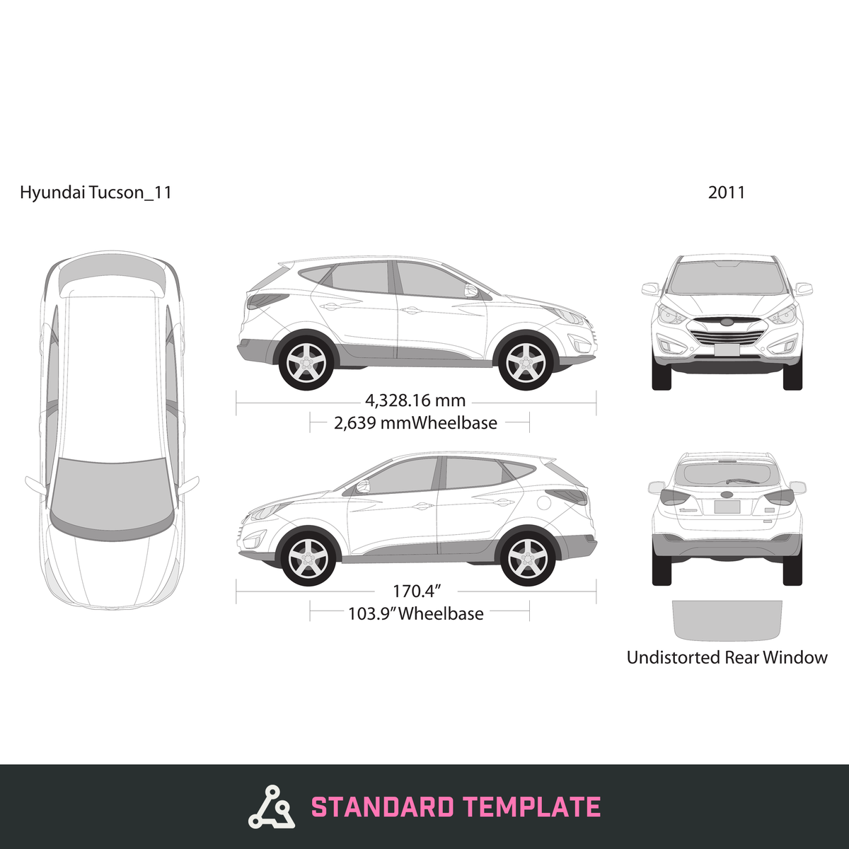 2011 Hyundai Tucson vector wrap template, Design-Ready PDF - GravBase