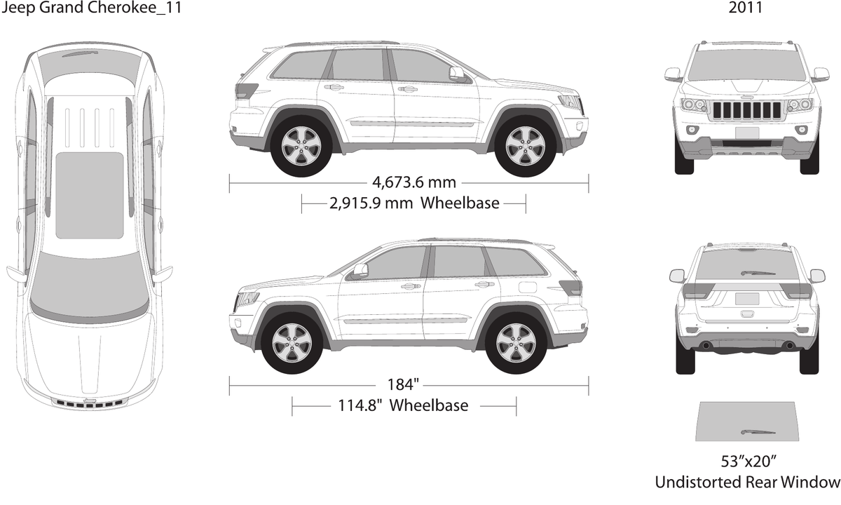 2011 Jeep Grand Cherokee vector wrap template, Design-Ready PDF - GravBase