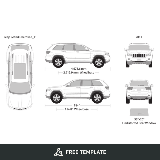 2011 Jeep Grand Cherokee free vector vehicle wrap template - GravBase