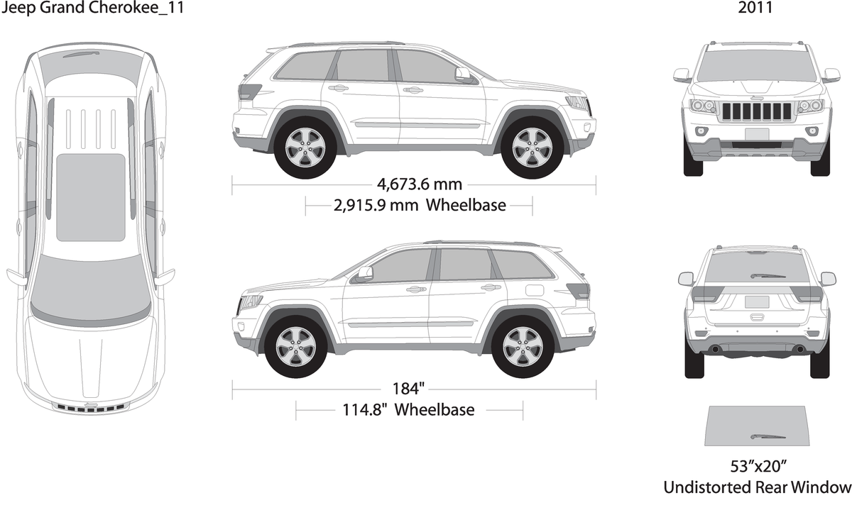 2011 Jeep Grand Cherokee V11 Vehicle Wrap Template