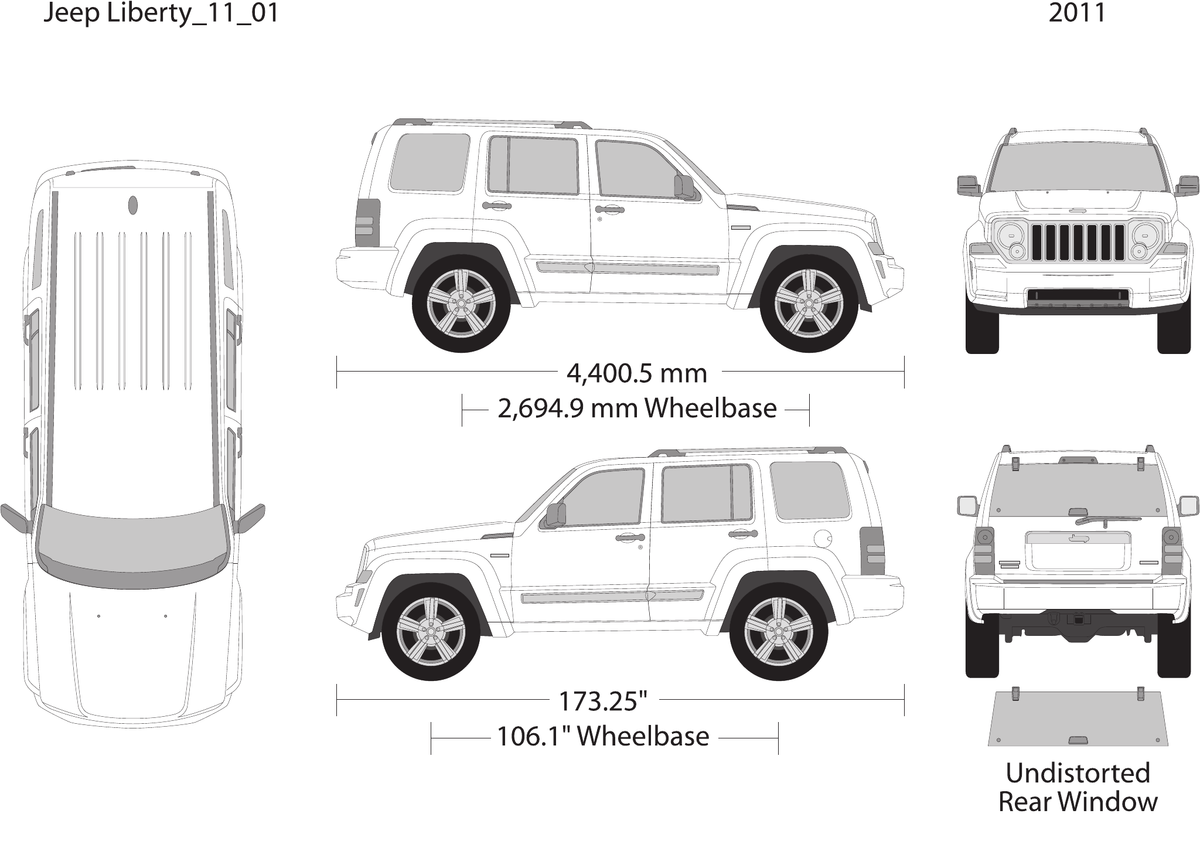 2011 Jeep Liberty vector wrap template, Design-Ready PDF - GravBase
