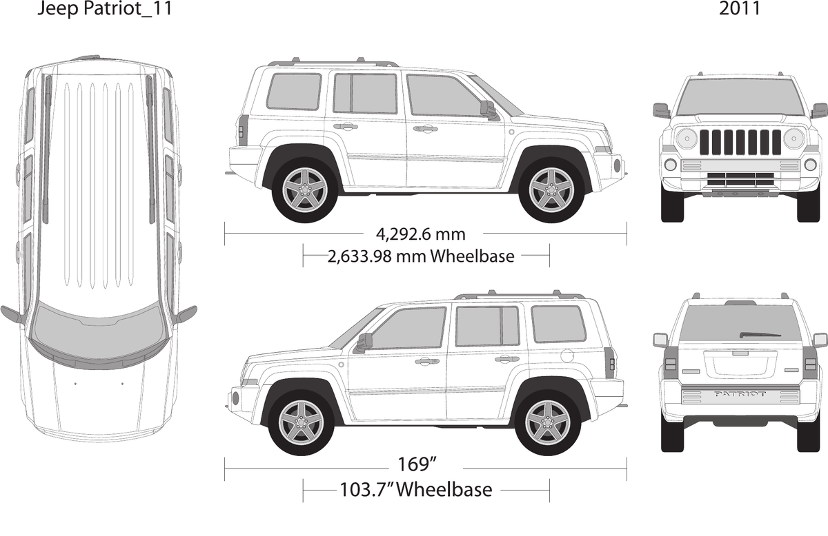 2011 Jeep Patriot vector wrap template, Design-Ready PDF - GravBase
