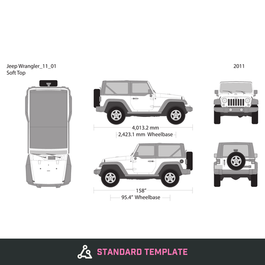 2011 Jeep Wrangler vector wrap template V01, Design-Ready PDF - GravBase