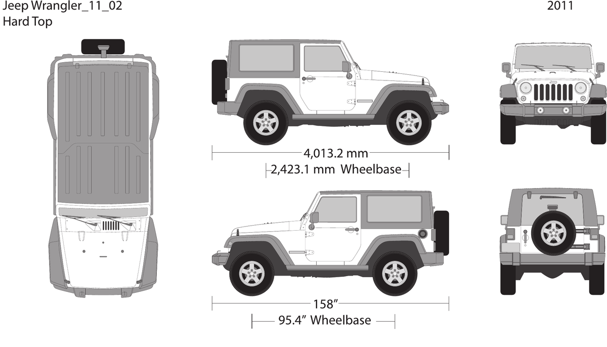 2011 Jeep Wrangler vector wrap template V02, Design-Ready PDF - GravBase