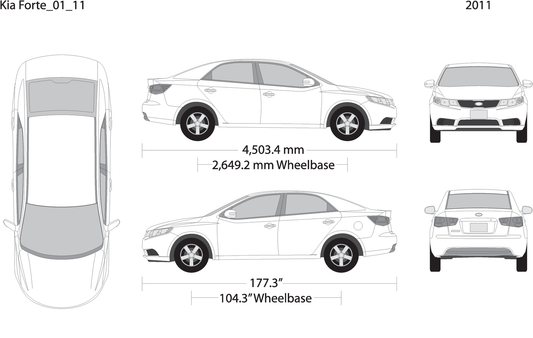 2011 Kia Forte V11 Vehicle Wrap Template