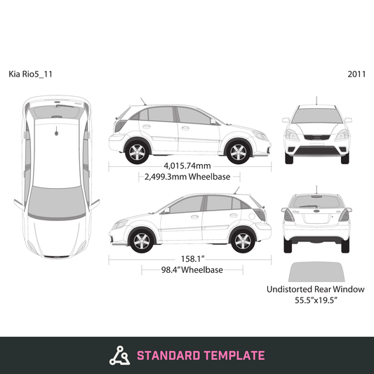 2011 Kia Rio5 vector wrap template, Design-Ready PDF - GravBase