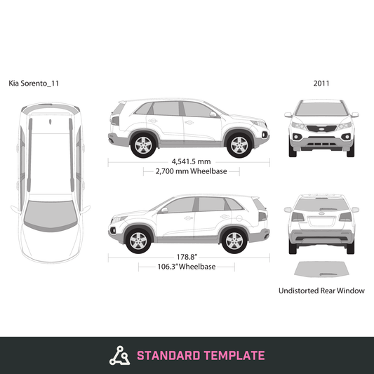 2011 Kia Sorento vector wrap template, Design-Ready PDF - GravBase