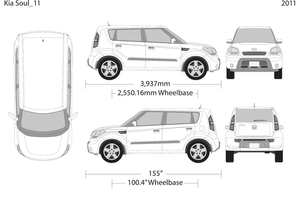 2011 Kia Soul vector wrap template, Design-Ready PDF - GravBase