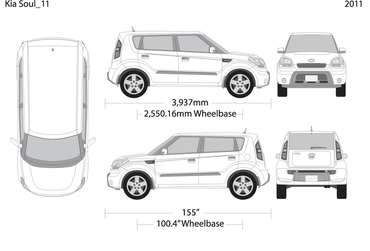 2011 Kia Soul V11 Vehicle Wrap Template