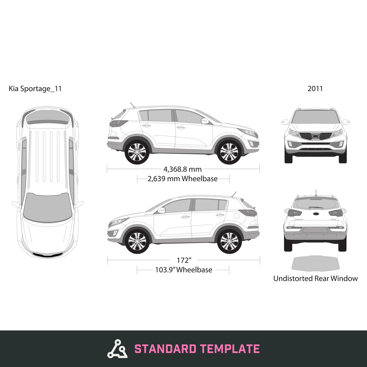 2011 Kia Sportage vector wrap template, Design-Ready PDF - GravBase