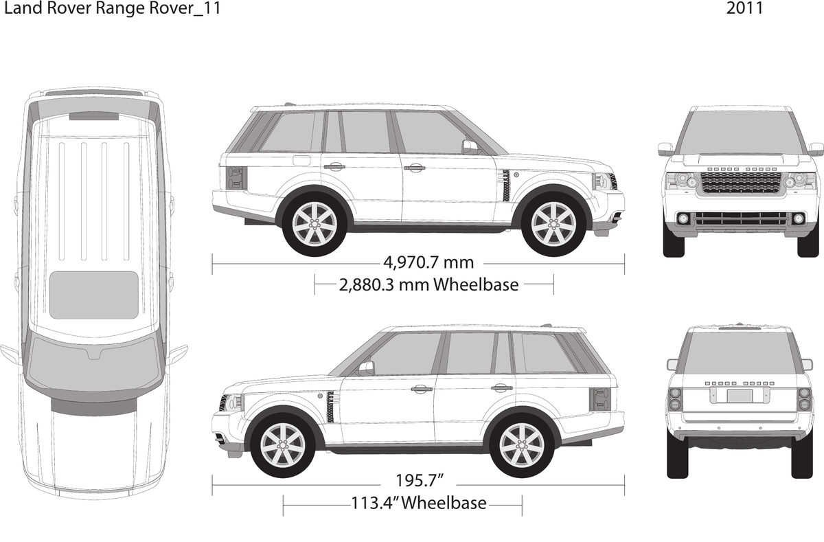 2011 Land Rover Range Rover Sport vector wrap template, Design-Ready PDF - GravBase