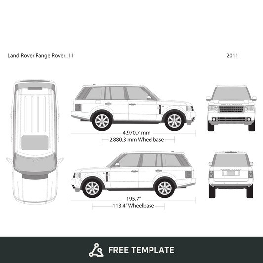2011 Land Rover Range Rover Sport free vector vehicle wrap template - GravBase