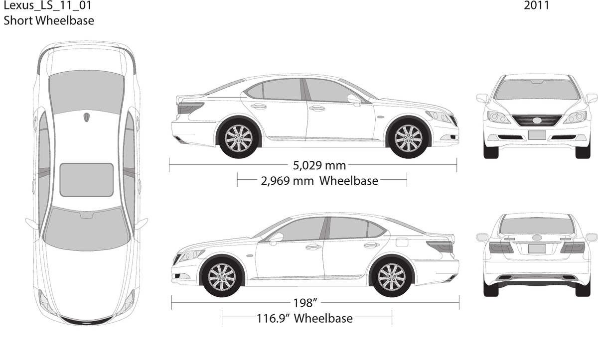 2011 Lexus LS vector wrap template, Design-Ready PDF - GravBase